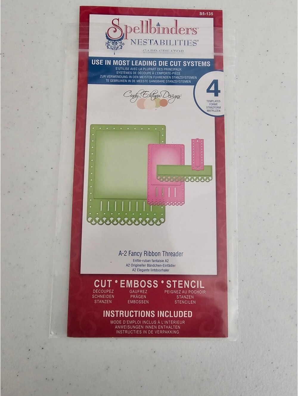 Spellbinders Nestabilities A-2 Fancy Ribbon Threader Steel Craft Die Set